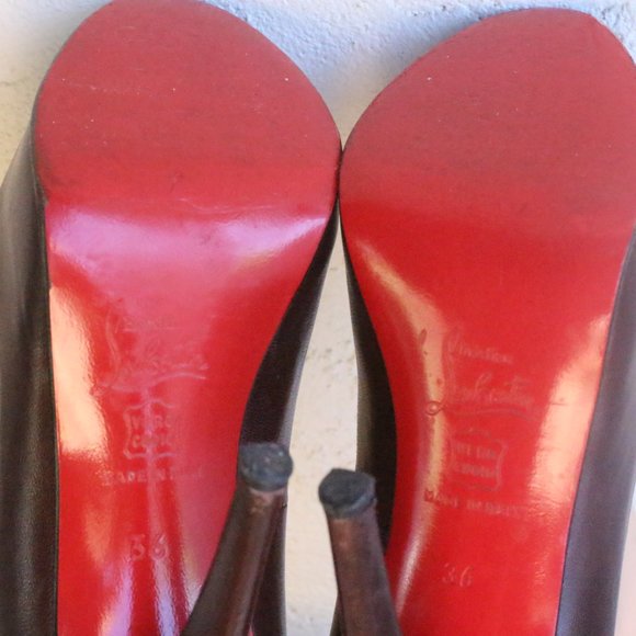 Christian Louboutin Brown Very Prive Leather Pumps - Picture 9 of 10